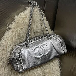 ISO: Chanel Silver Metallic Bowler/Ligne Luxe Bag